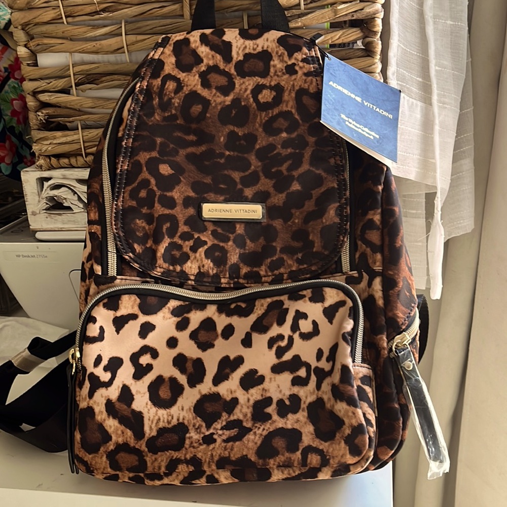 ADRIENNE VITTADINI  leopard backpack NEW WITH TAG